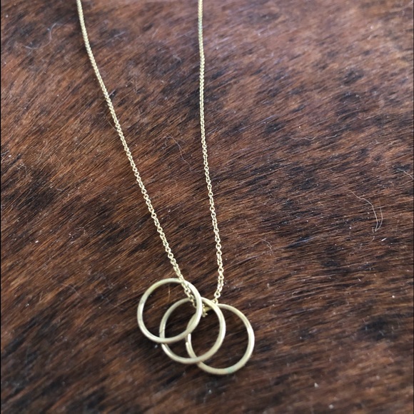 π 3 circle pendants 16β gold like chain - Picture 3 of 14